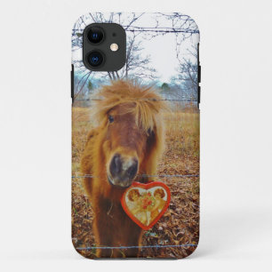 Valentine Heart  Miniature brown Horse iPhone 11 Case
