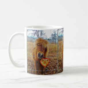 Valentine Heart Miniature brown Horse Coffee Mug
