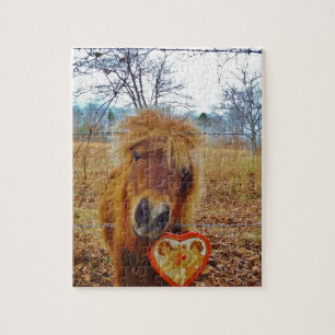 Valentine Heart  Miniature brown Horse Jigsaw Puzzle