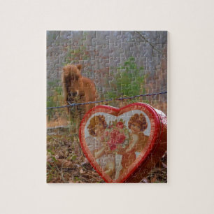 Valentine Heart  Miniature brown Horse Jigsaw Puzzle