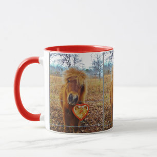 Valentine Heart Miniature brown Horse Mug