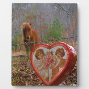 Valentine Heart  Miniature brown Horse Plaque