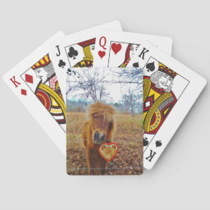 Valentine Heart  Miniature brown Horse Playing Cards