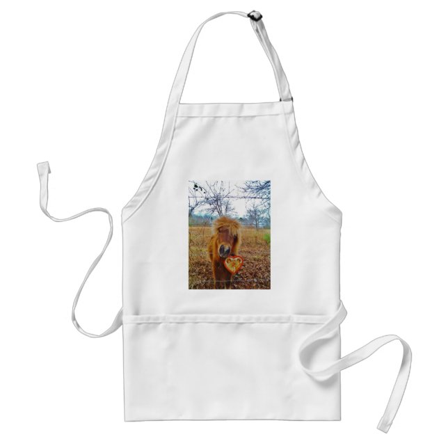 Valentine Heart  Miniature brown Horse Standard Apron (Front)