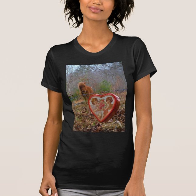 Valentine Heart  Miniature brown Horse T-Shirt (Front)