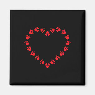 Valentine Heart Paw Print Dog Lovers Magnet