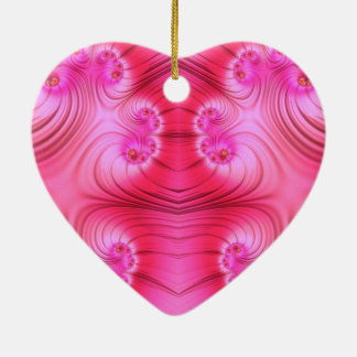 ~VALENTINE HEART ~ Pink Fractal ~ Ceramic Ornament