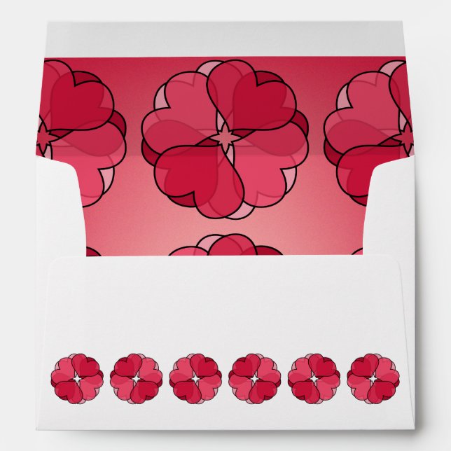 Valentine Heart Rosettes Envelope (Back (Bottom))