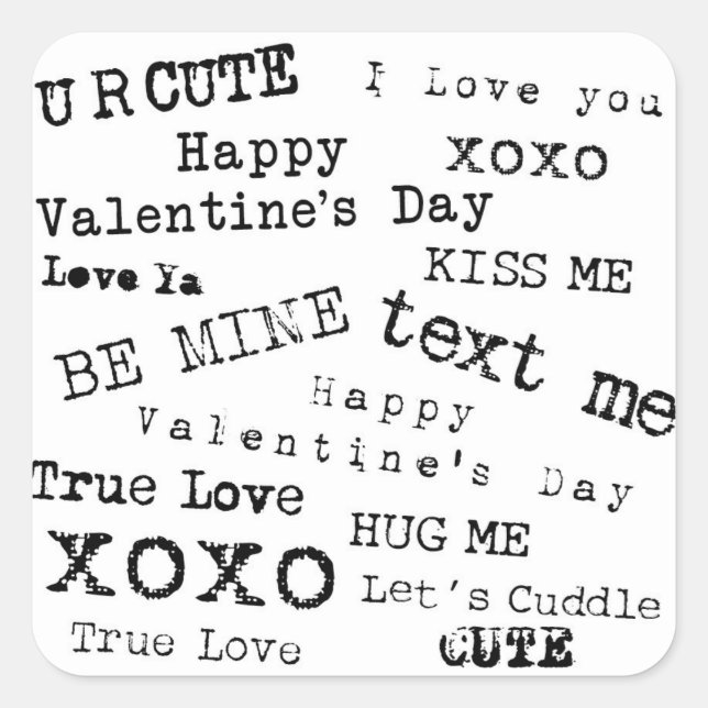 VALENTINE Heart Sayings Old Typewriter Sticker (Front)