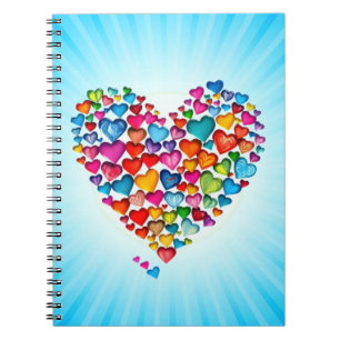 Valentine Heart Shape Watercolor Design-57393 Pape Notebook