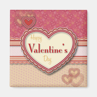 Valentine Heart square magnet