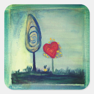 Valentine, Heart Sticker, Love and Romance Square Sticker