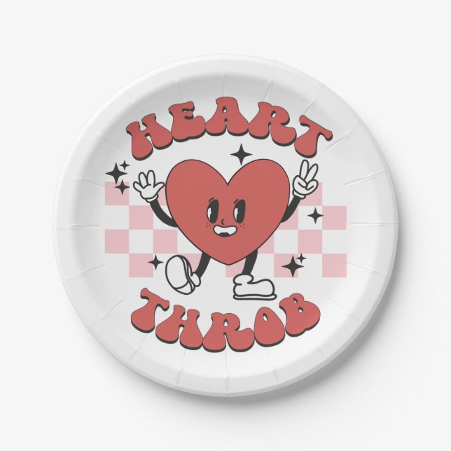 Valentine Heart Throb Paper Plate (Front)