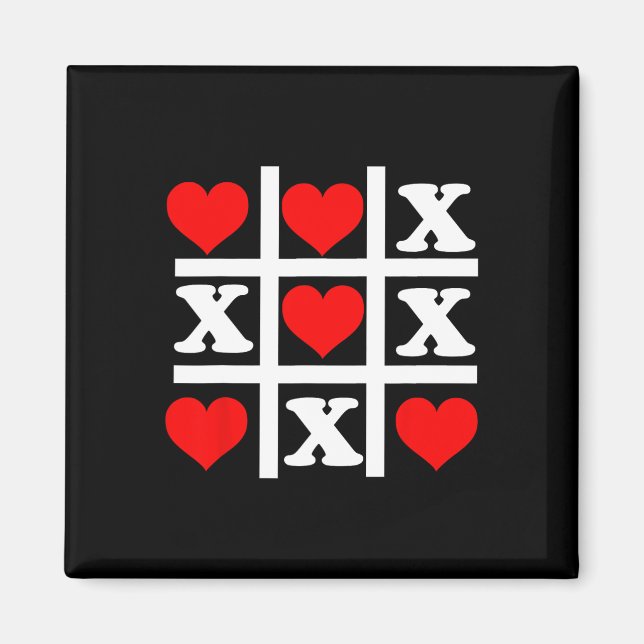 Valentine Heart Tic Tac Toe  Magnet (Front)