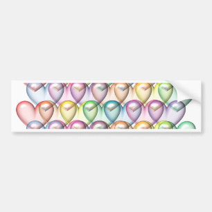 valentine hearts 3d valentine s day bumper sticker
