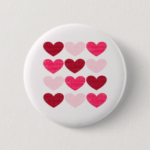 Valentine hearts 6 cm round badge