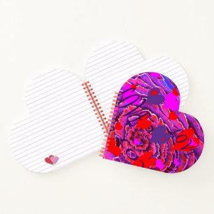 Valentine hearts and love notebook
