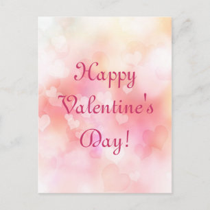 Valentine Hearts Background Holiday Postcard