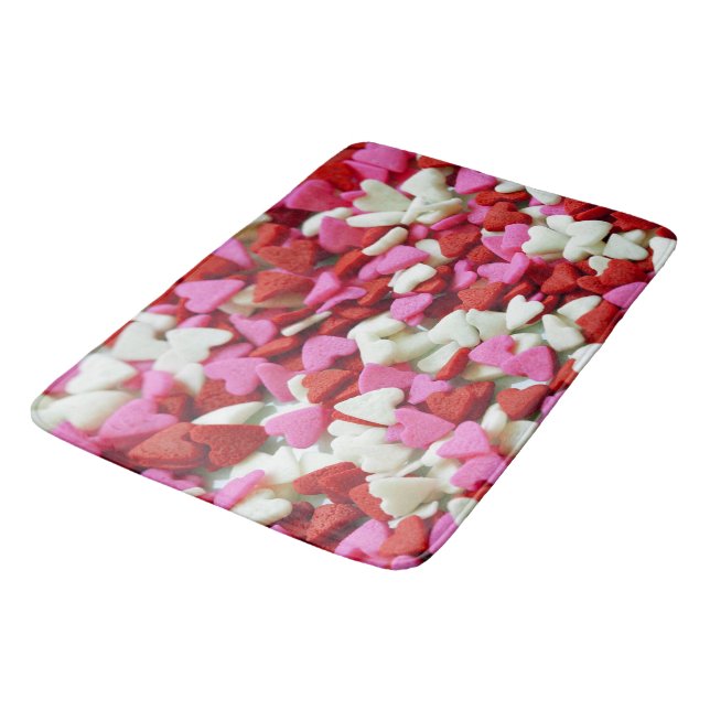 Valentine Hearts Bath Mat (Angled)