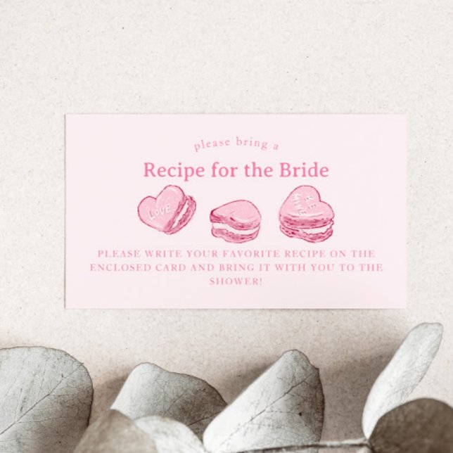 Valentine Hearts Bridal Shower Recipe Request  Enclosure Card (Creator Uploaded)