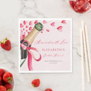 Valentine Hearts Bubbly Whimsical Bridal Shower Napkin