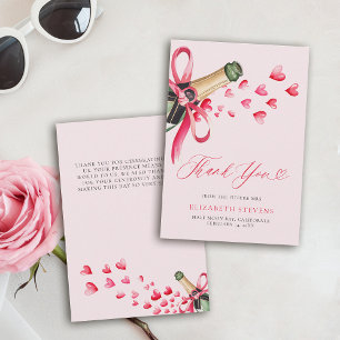 Valentine Hearts Bubbly Whimsical Bridal Shower Thank You Card