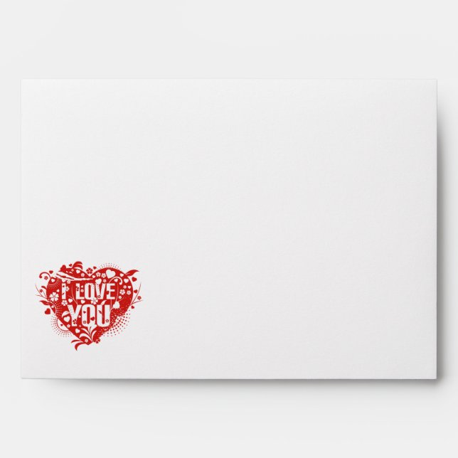Valentine Hearts Card Envelope (Front)