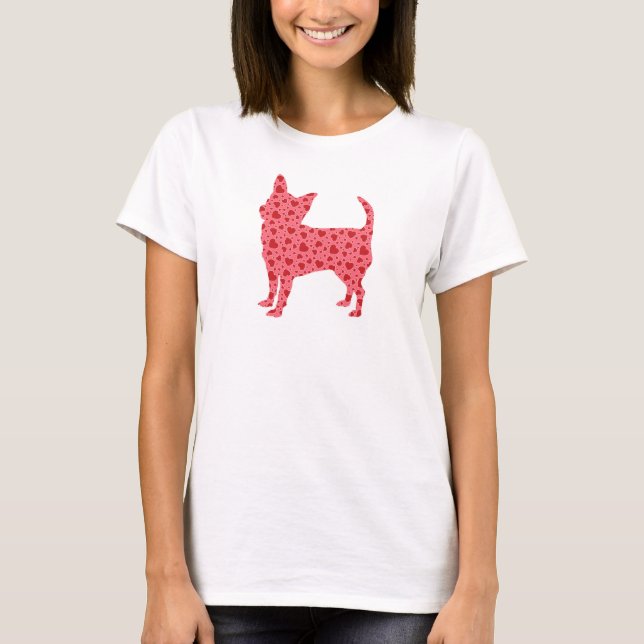 Valentine Hearts Chihuahua T-Shirt (Front)