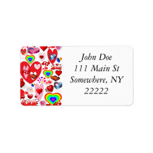 Valentine Hearts Collage Label