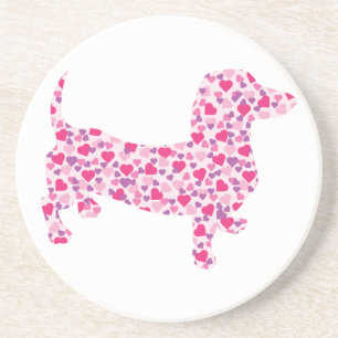 Valentine Hearts Dachshund Coaster