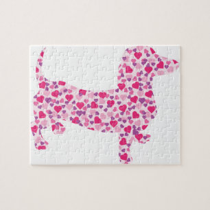 Valentine Hearts Dachshund Jigsaw Puzzle