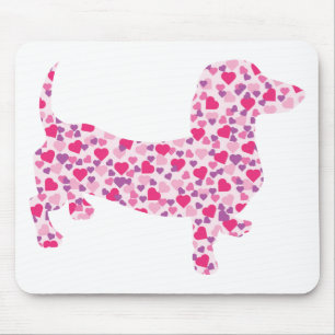 Valentine Hearts Dachshund Mouse Pad