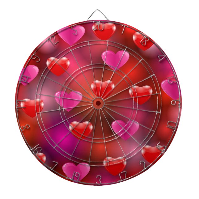 Valentine Hearts  Dartboard (Front)