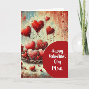 Valentine Hearts for Mum  Holiday Greeting  Card