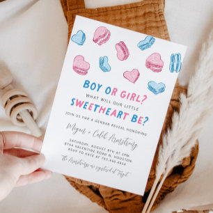 Valentine Hearts Gender Reveal Party Invitation