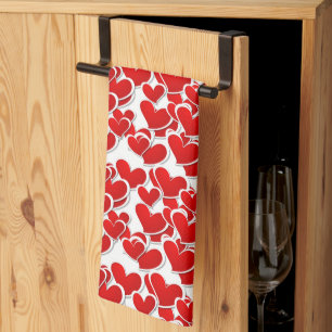 Valentine Hearts Kitchen Towel