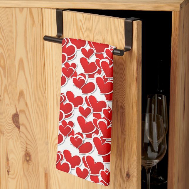 Valentine Hearts Kitchen Towel (Thirds Fold)