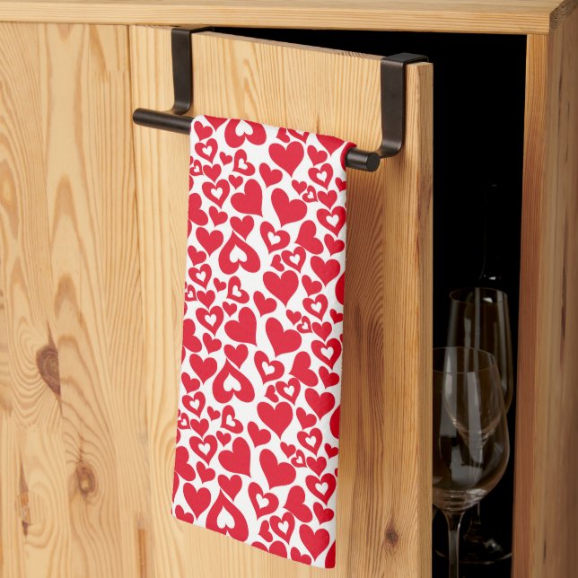 Valentine Hearts Kitchen Towel (Thirds Fold)