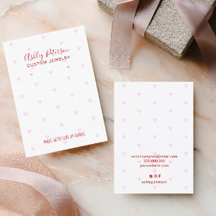 Valentine Hearts Love Jewelry Earring Display Business Card