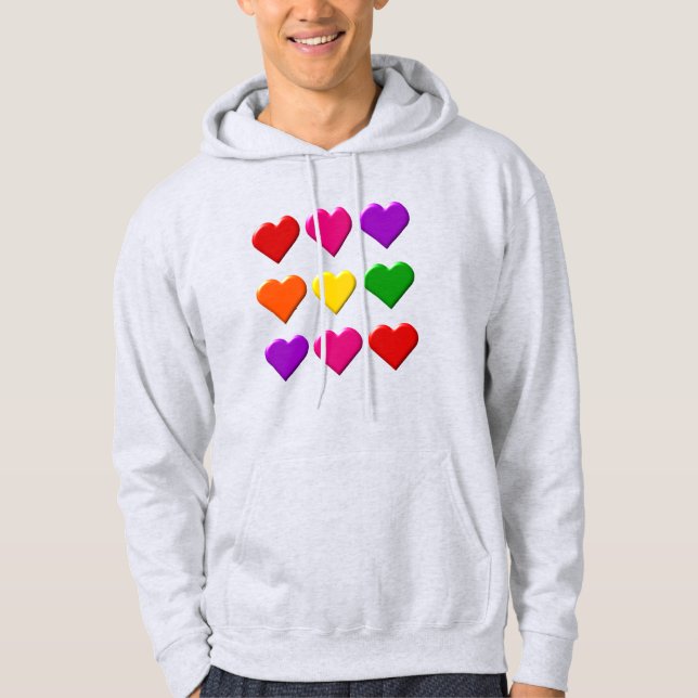 Valentine Hearts Men's Hoodie (Front)