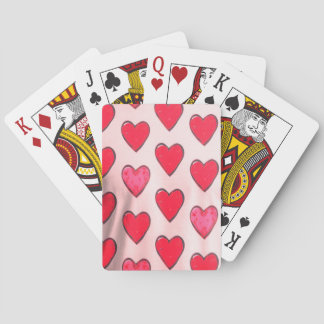 Valentine Hearts on Deck of Classic Playing Cards