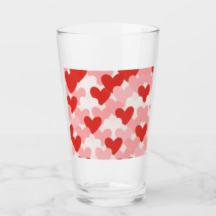 Valentine Hearts pattern Mug Glass