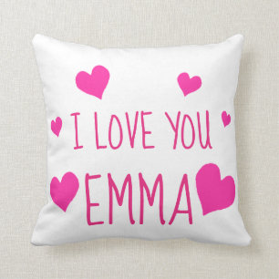 Valentine Hearts Personalised I Love You Cushion