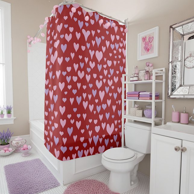 Valentine hearts  shower curtain (Creator Uploaded)