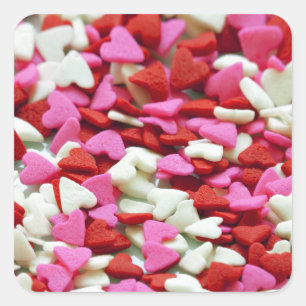 Valentine Hearts Square Sticker