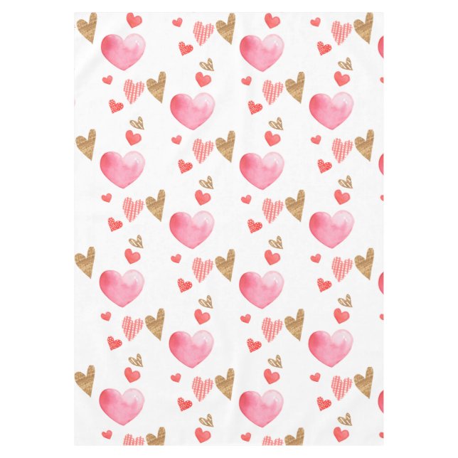 Valentine Hearts Tablecloth (Front)