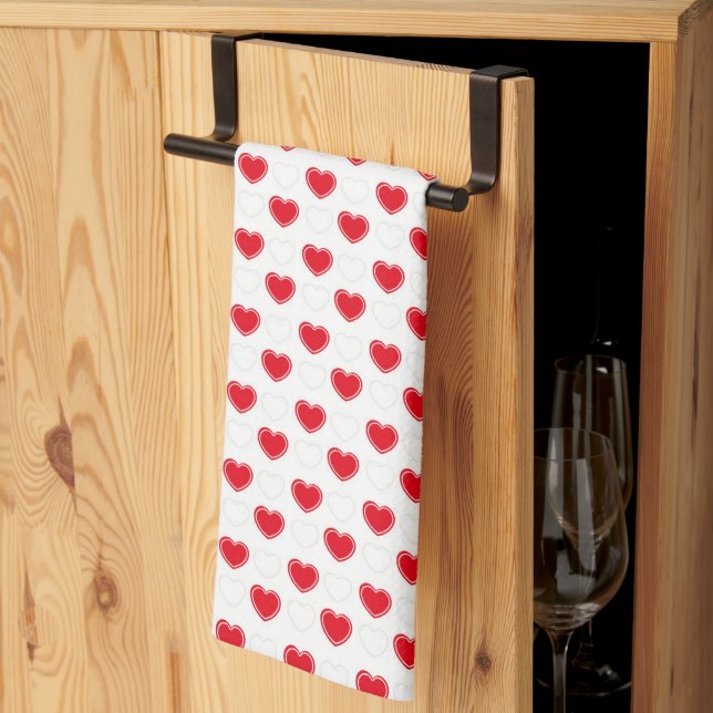 Valentine Hearts  Tea Towel (Thirds Fold)
