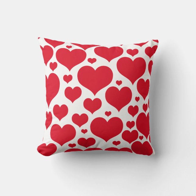 Valentine Hearts Throw Pillow (Front)