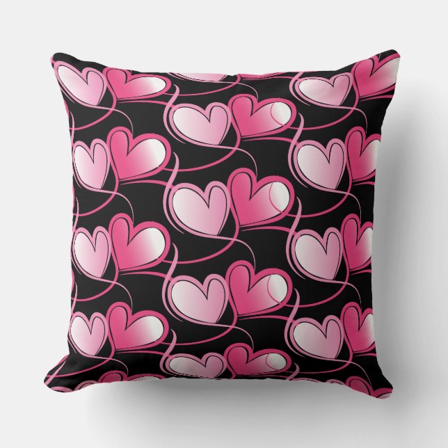 Valentine Hearts Throw Pillow (Front)