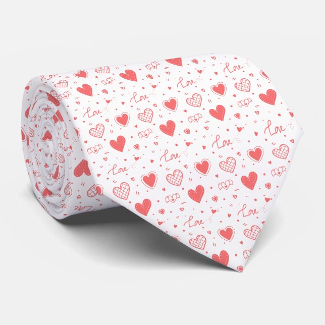 Valentine Hearts Tie (Rolled)